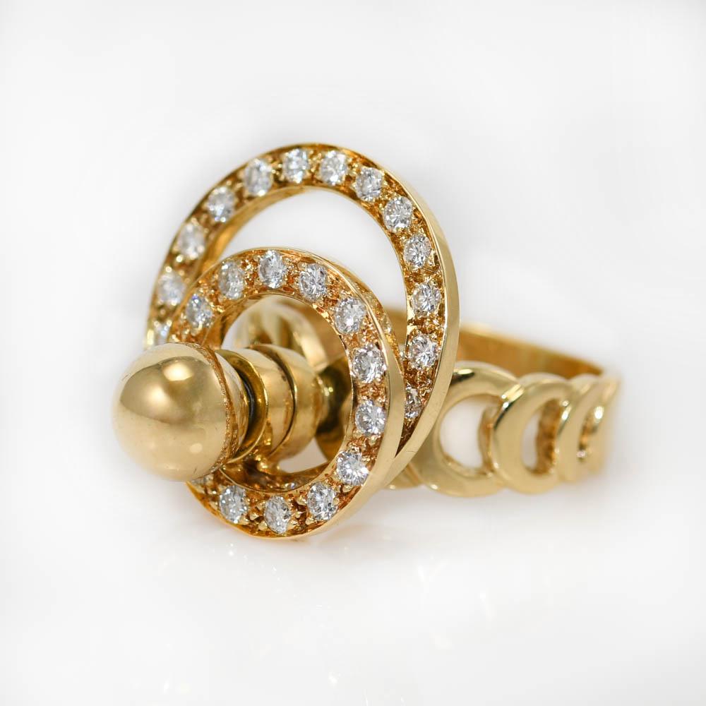 18K Gelbgold Diamant Spinner Ring, 1.00ct TDW, 9.9gr 1
