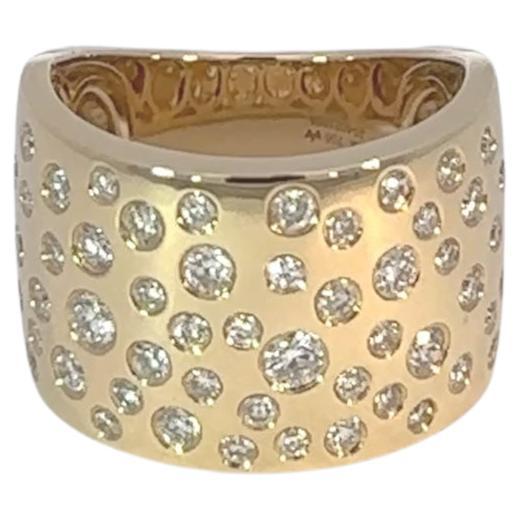 Bague en or jaune 18K et diamants en vente