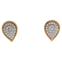  18K Yellow Gold Diamond Stud Earrings, 0.56 Carats