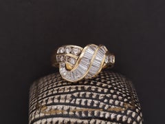 18K Yellow Gold Diamond Swirl Cocktail Ring