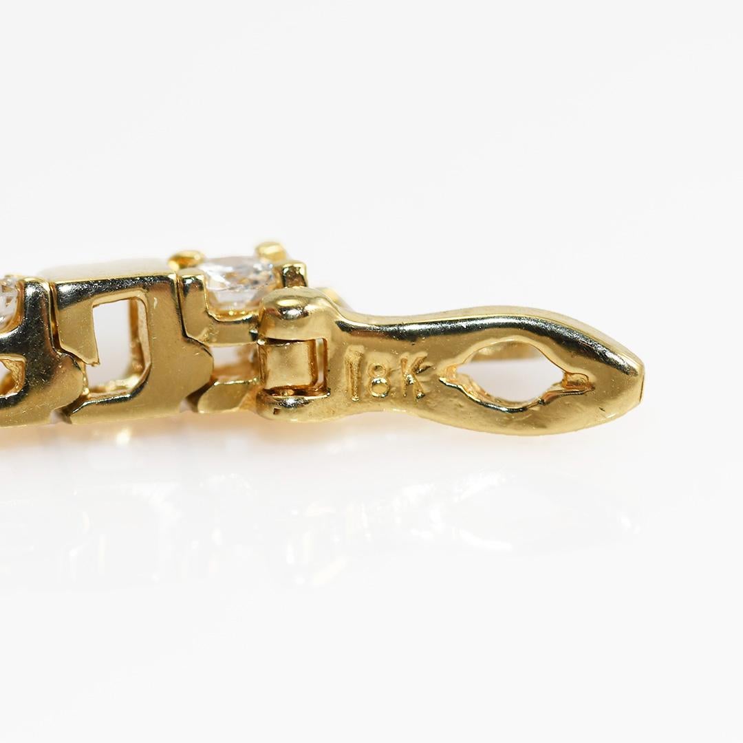 Bracelet tennis en or jaune 18 carats avec diamants de 2,25 carats Pour femmes en vente