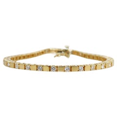 18K Yellow Gold Diamond Tennis Bracelet 2.25tdw