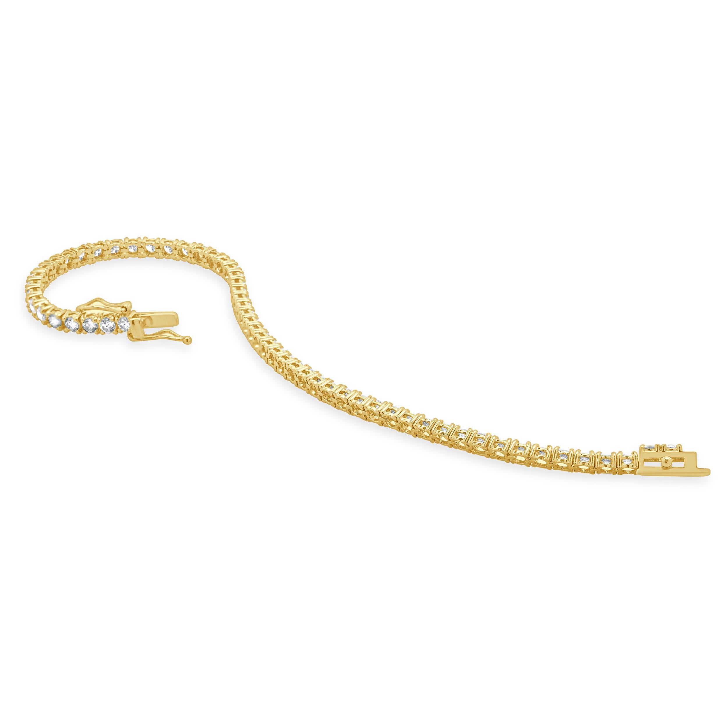 18k Yellow Gold Diamond Tennis Bracelet In Excellent Condition In Scottsdale, AZ