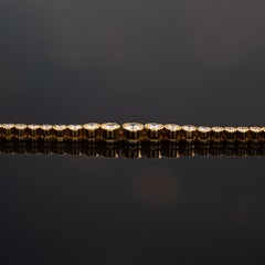 Bracciale tennis con diamanti in oro giallo 18 carati con finitura Millegrain