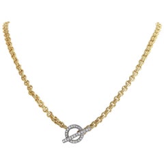 18 Karat Gelbgold Diamant Toggle Rope Kabelkette Halskette MF19-012924