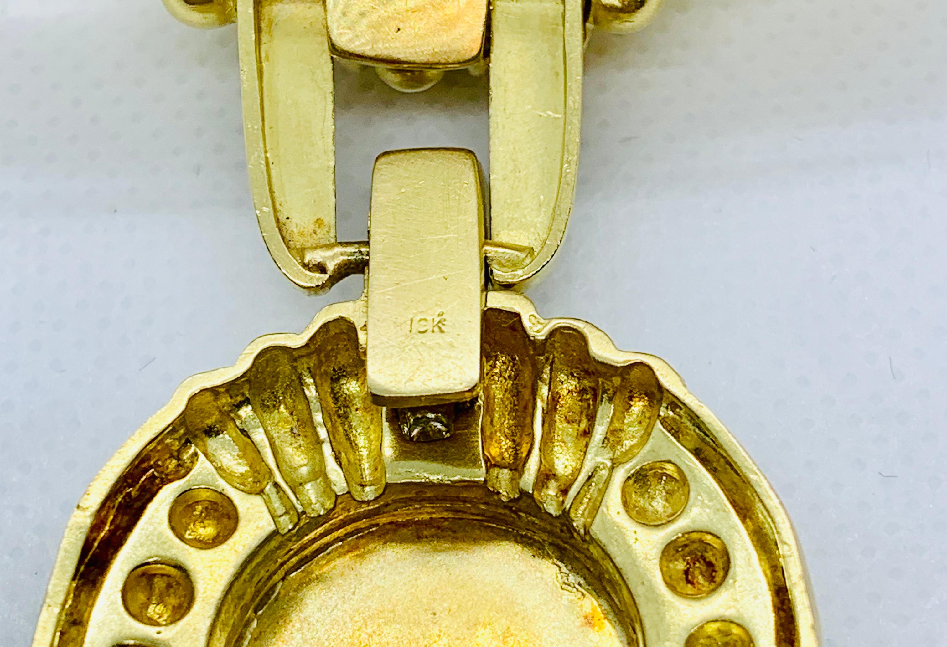 18 Karat Yellow Gold, Diamond and Tourmaline Engrave-Able Enhancer on Chain 6