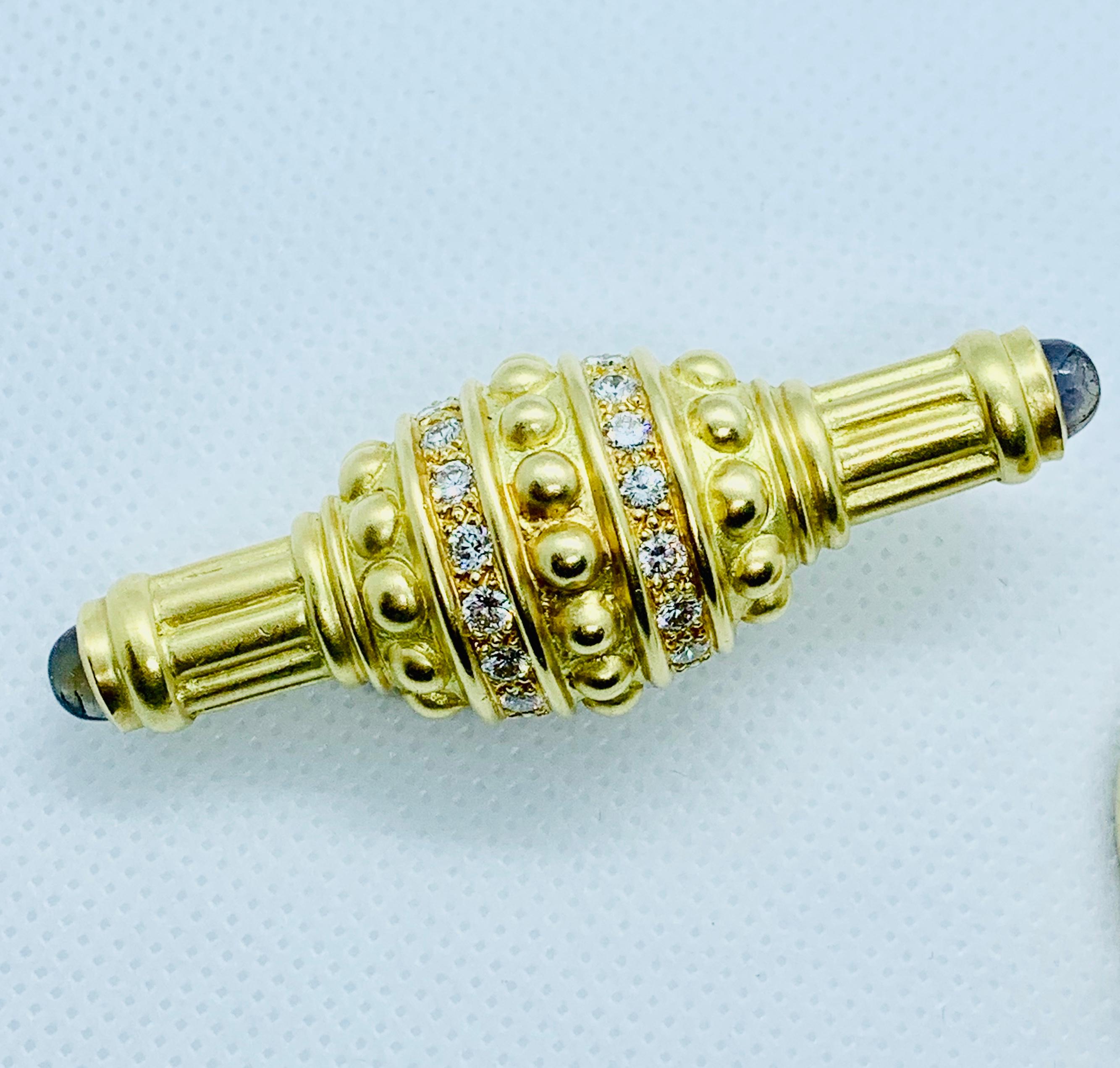 18 Karat Yellow Gold, Diamond and Tourmaline Engrave-Able Enhancer on Chain 8