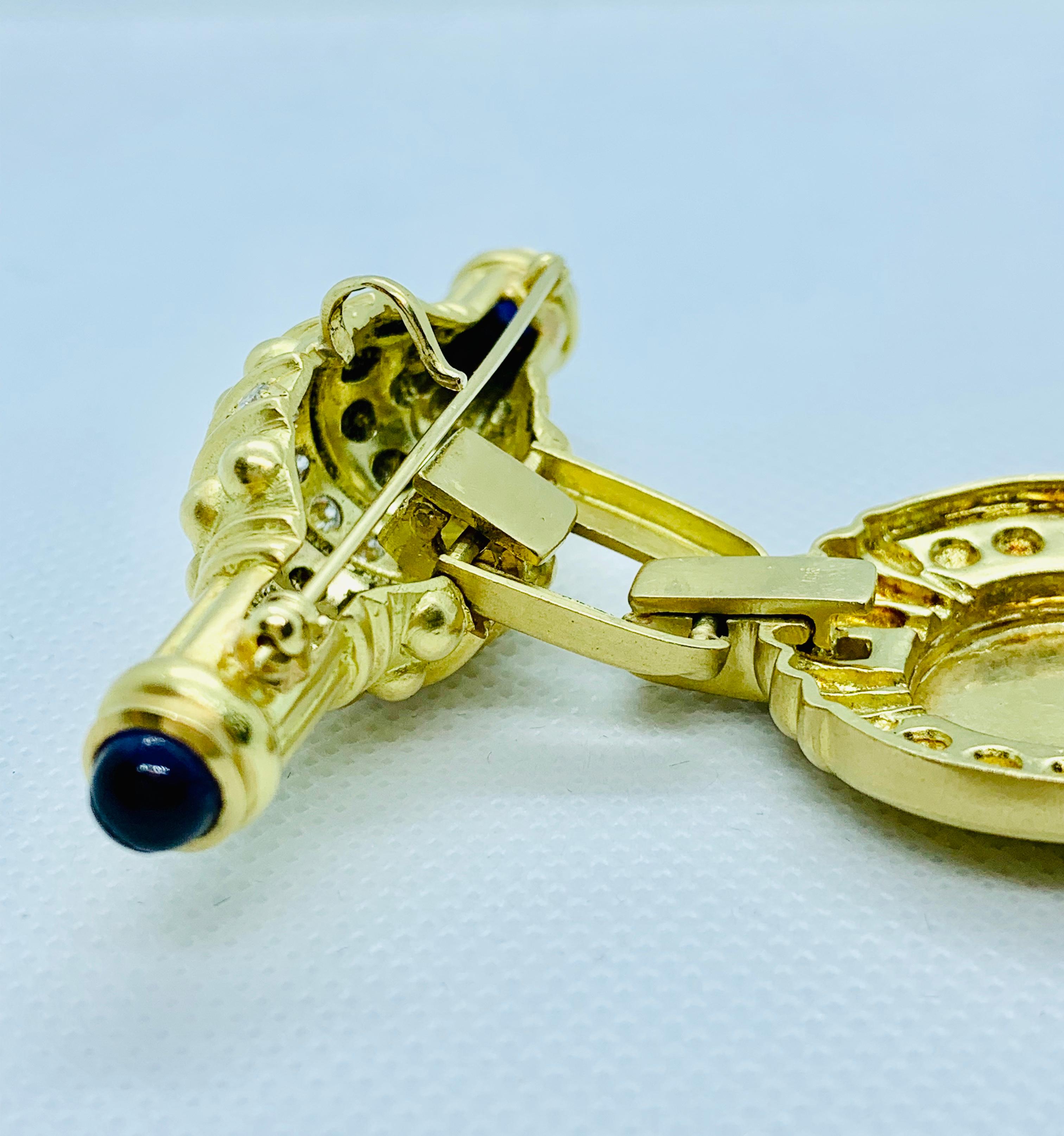 18 Karat Yellow Gold, Diamond and Tourmaline Engrave-Able Enhancer on Chain 2