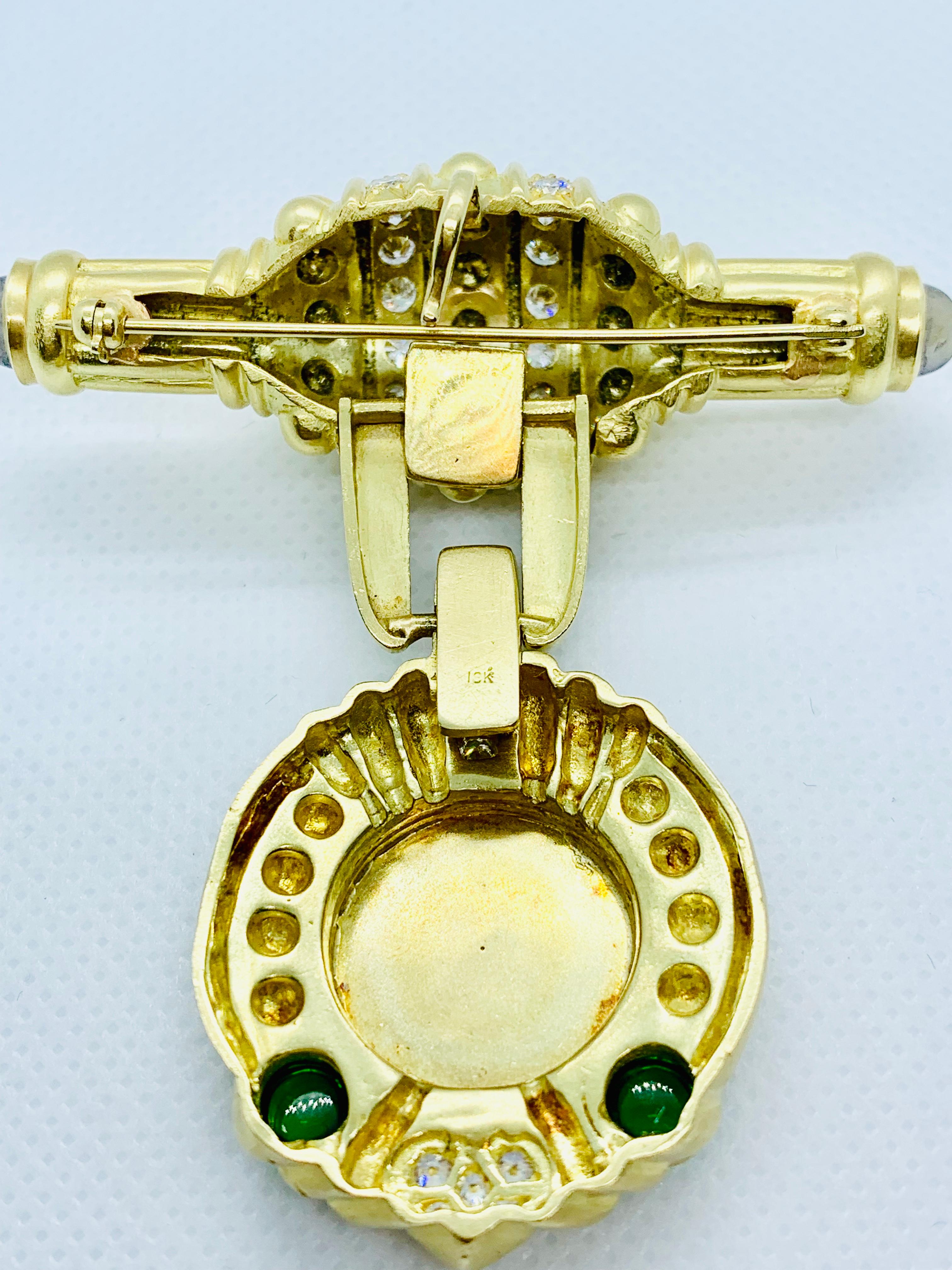 18 Karat Yellow Gold, Diamond and Tourmaline Engrave-Able Enhancer on Chain 3