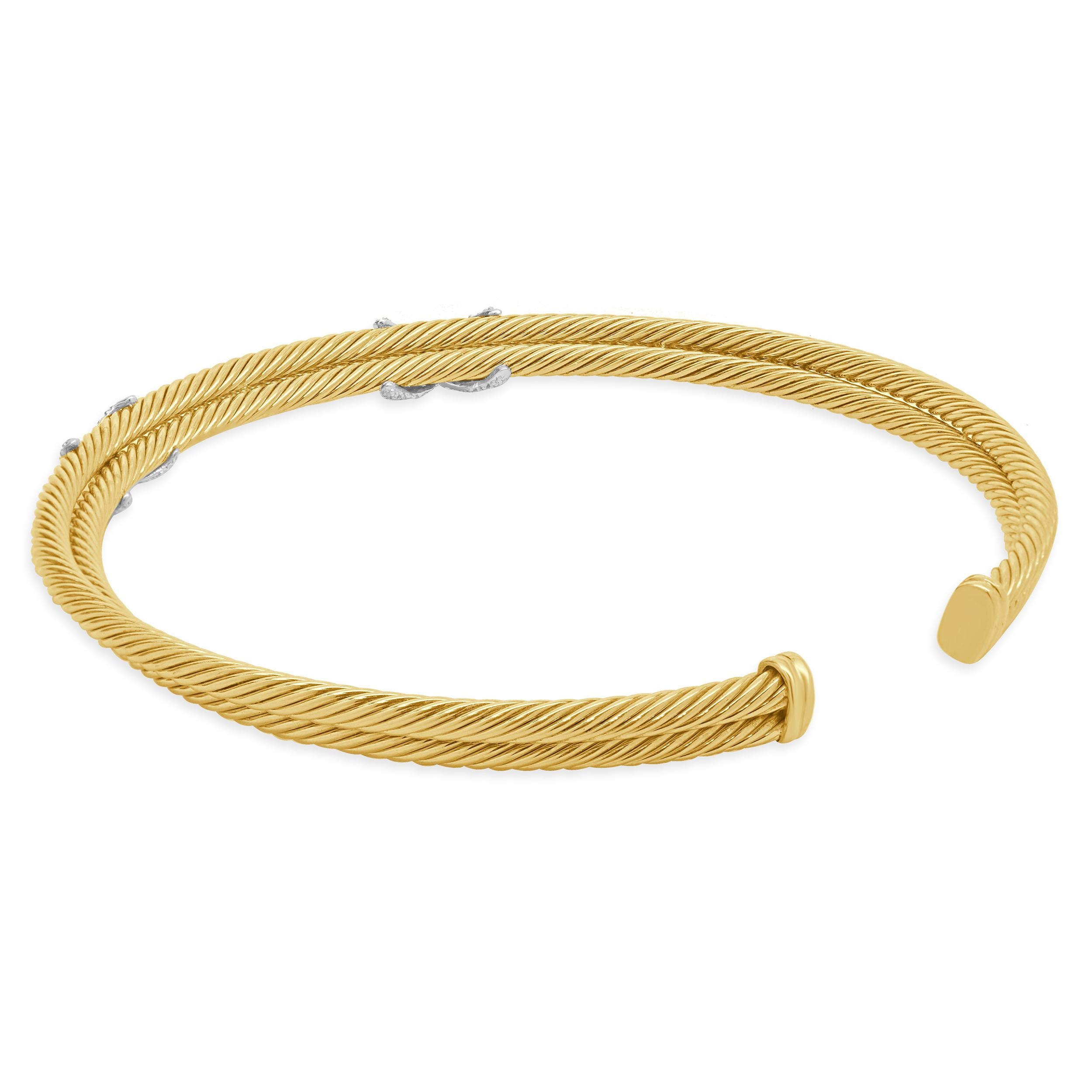 18K Yellow Gold Diamond Triple X Station Collar Necklace In Good Condition In Scottsdale, AZ
