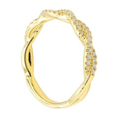 18k Yellow Gold Diamond Twist Band