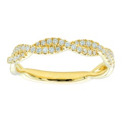 18k Yellow Gold Diamond Twist Band