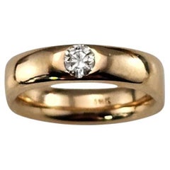 18K Yellow Gold Diamond Wedding Band Ring Size 5.5-5.75 #24591