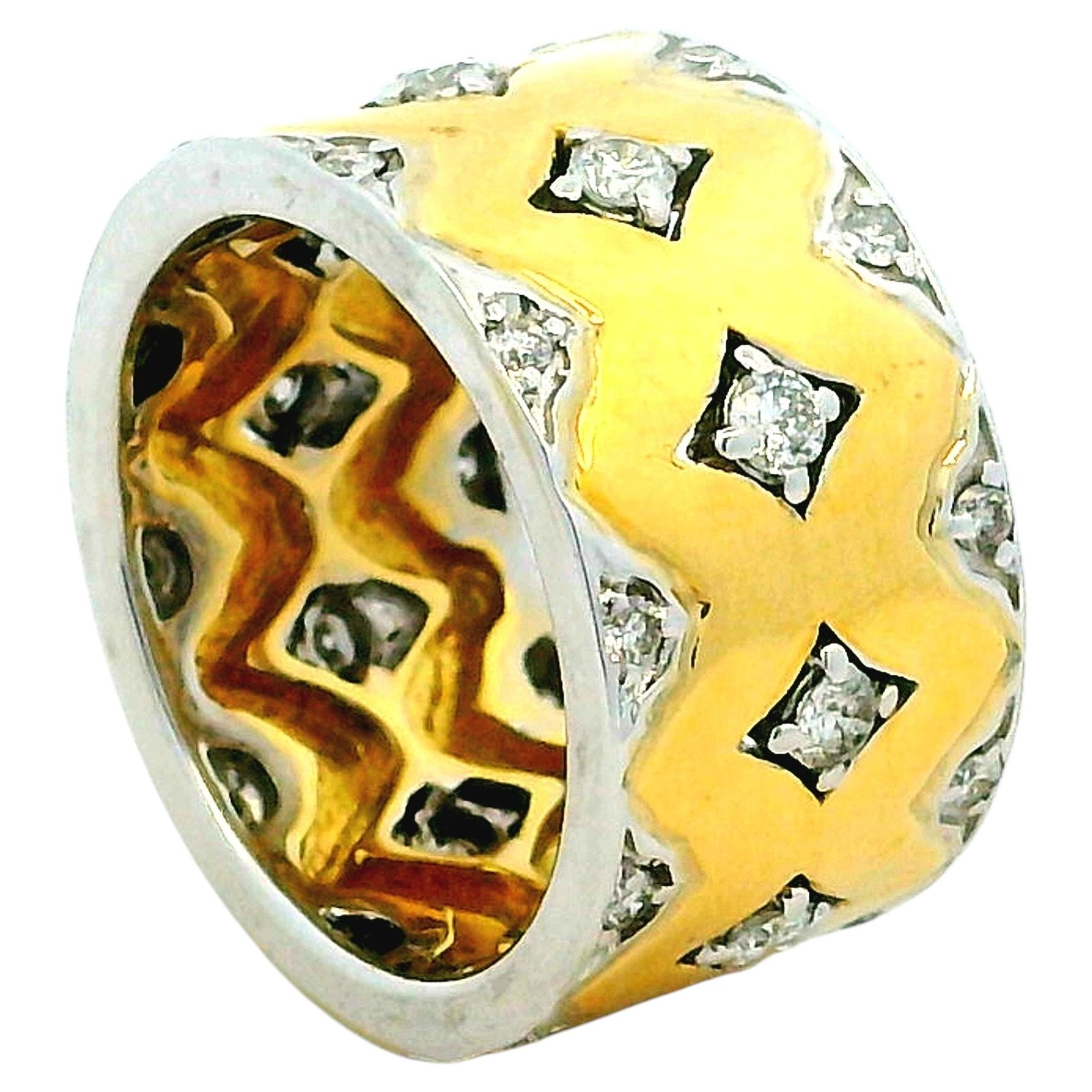 18K Gelbgold Diamant Ring, 1 Karat, Größe 7.5 im Angebot