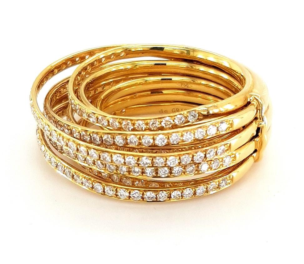 18kt Yellow Gold and Diamonds, de GRISOGONO Allegra Ring Exclusive For Sale 1