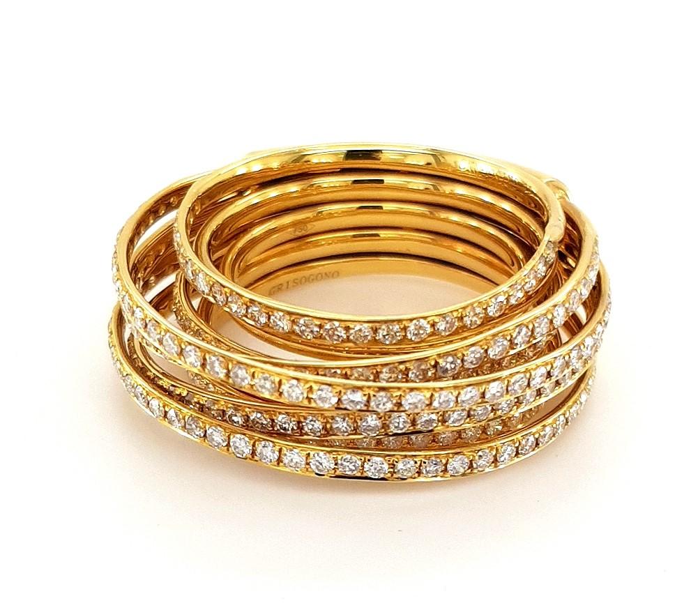 18 Karat Gelbgold und Diamanten, de GRISOGONO Allegra-Ring Exklusiv (Brillantschliff) im Angebot