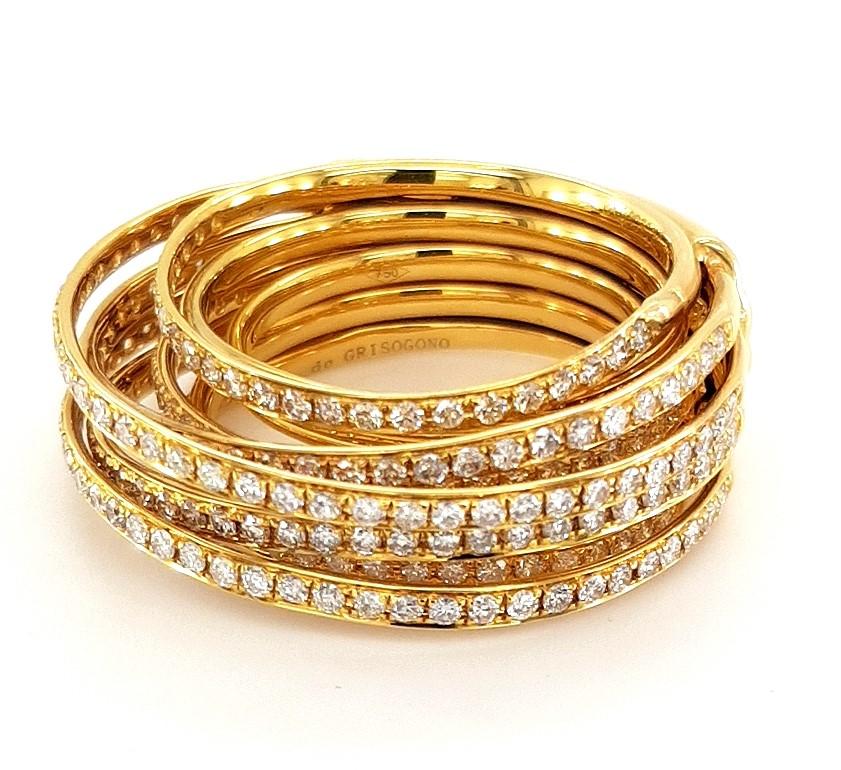 18 Karat Gelbgold und Diamanten, de GRISOGONO Allegra-Ring Exklusiv im Zustand „Hervorragend“ im Angebot in Antwerp, BE