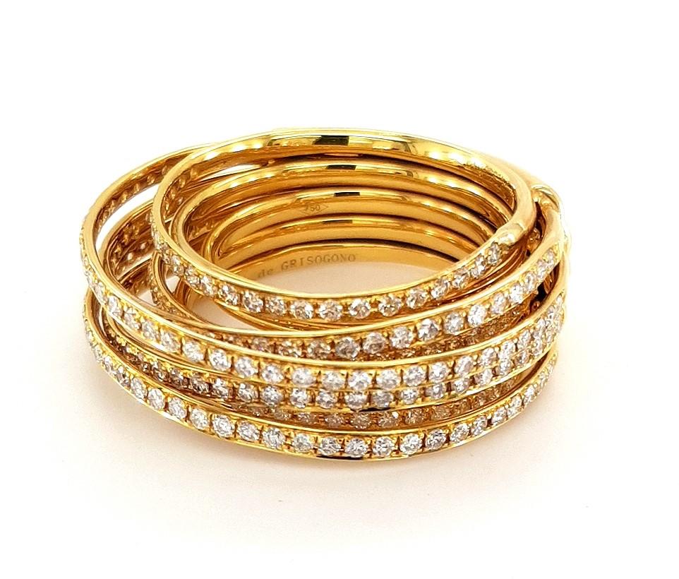 Modern 18kt Yellow Gold and Diamonds, de GRISOGONO Allegra Ring Exclusive For Sale