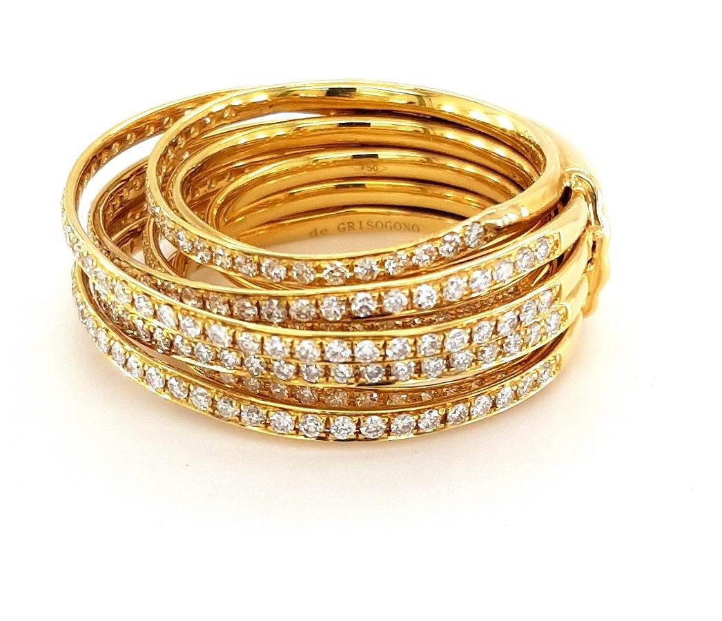 Brilliant Cut 18kt Yellow Gold and Diamonds, de GRISOGONO Allegra Ring Exclusive For Sale