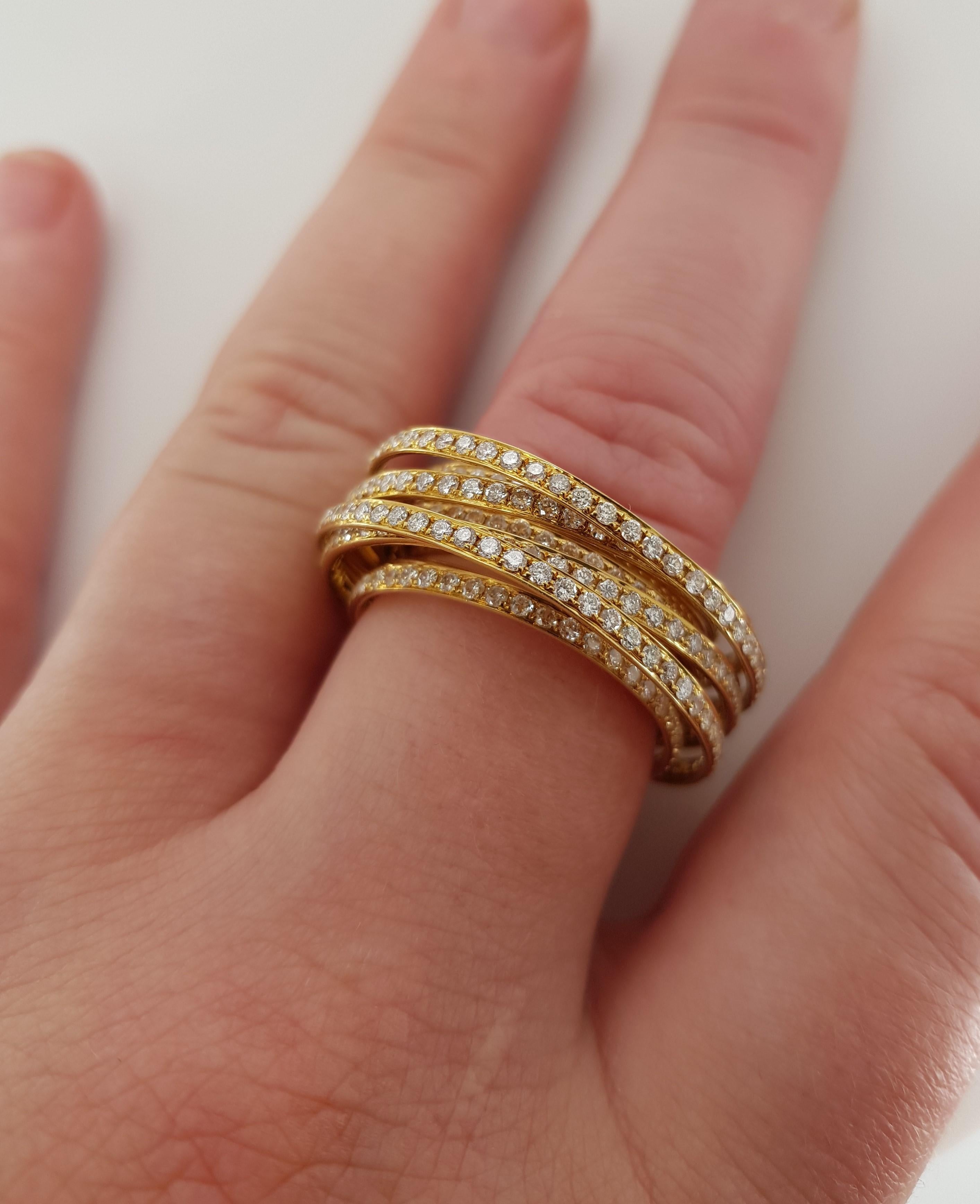Women's or Men's 18kt Yellow Gold and Diamonds, de GRISOGONO Allegra Ring Exclusive For Sale