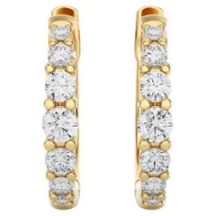 18K Yellow Gold Diamonds Huggie Earring -0.35 CTW