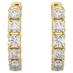 18K Yellow Gold Diamonds Huggie Earring -0.46 CTW