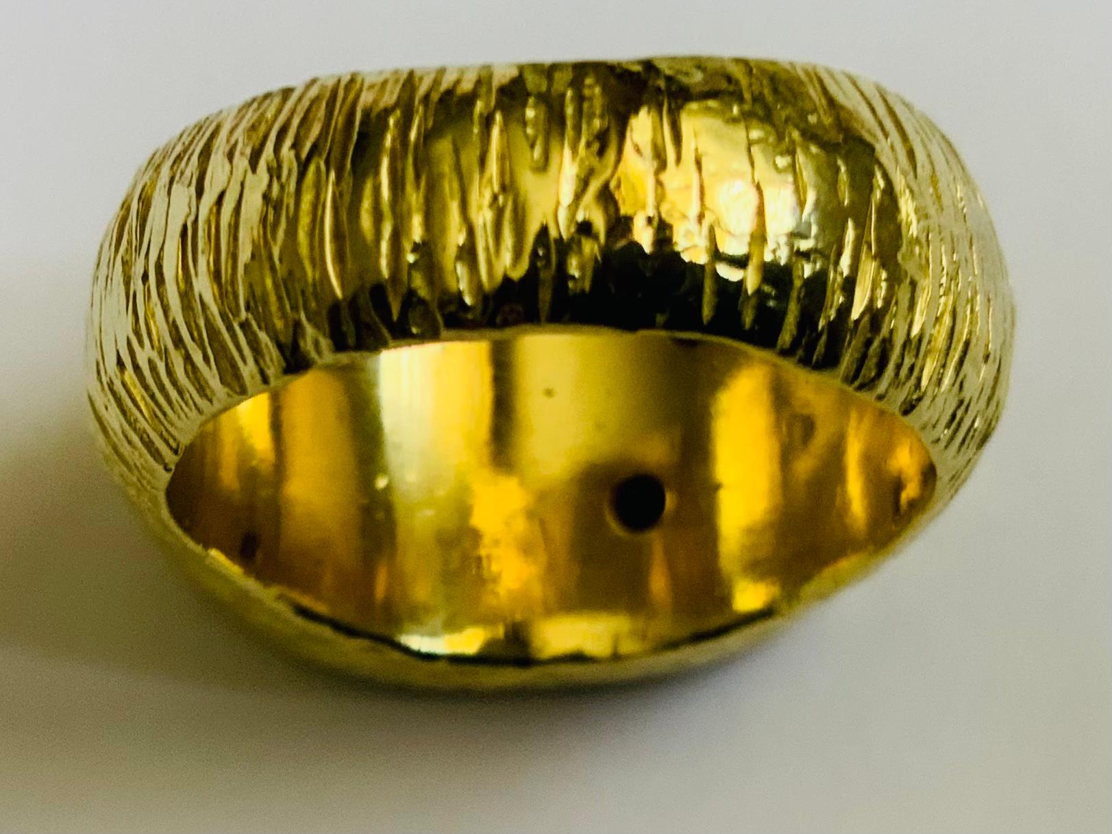 18K Yellow Gold Diamonds Men Ring For Sale 1