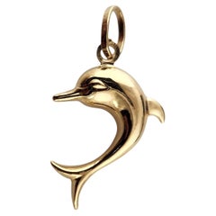 18K Yellow Gold Dolphin Pendant #23055