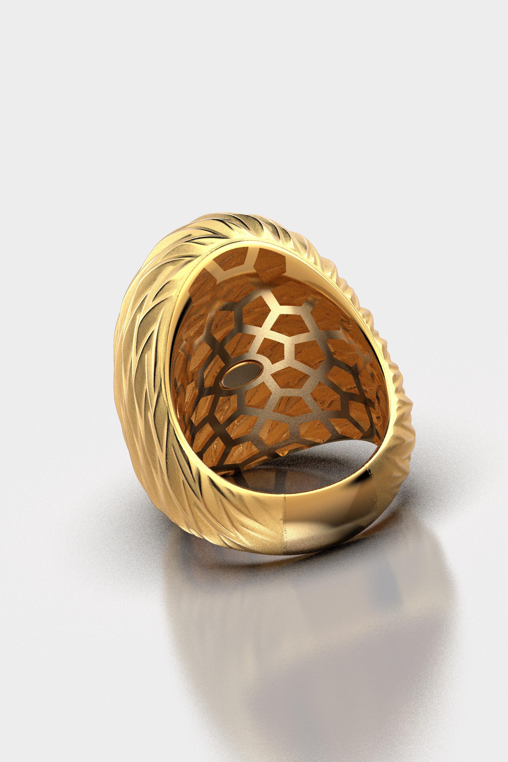 For Sale:  18k Yellow Gold Dome Ring Designed and Crafted in Italy by Oltremare Gioielli 5