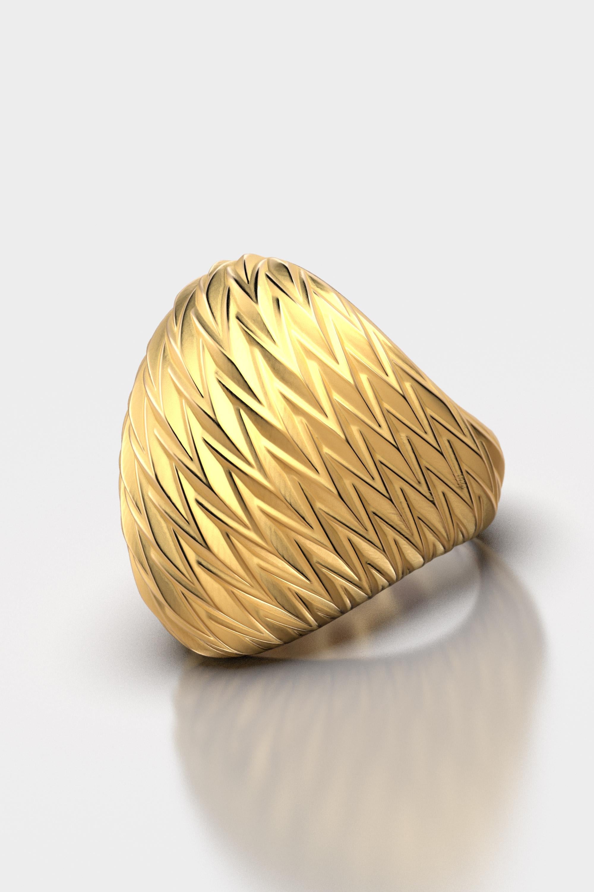 For Sale:  18k Yellow Gold Dome Ring Designed and Crafted in Italy by Oltremare Gioielli 7