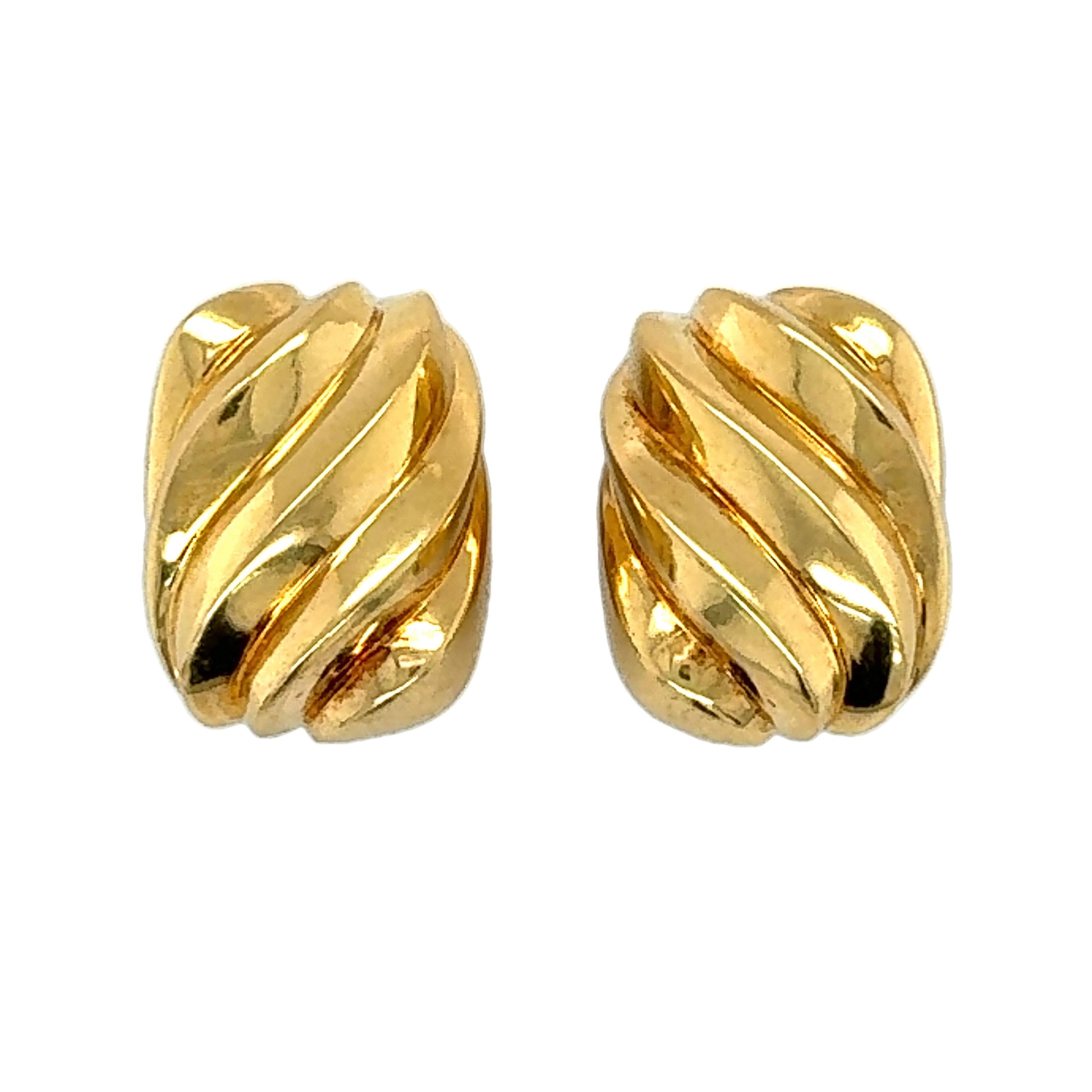18k Yellow Gold Door Knocker Earclips For Sale 1