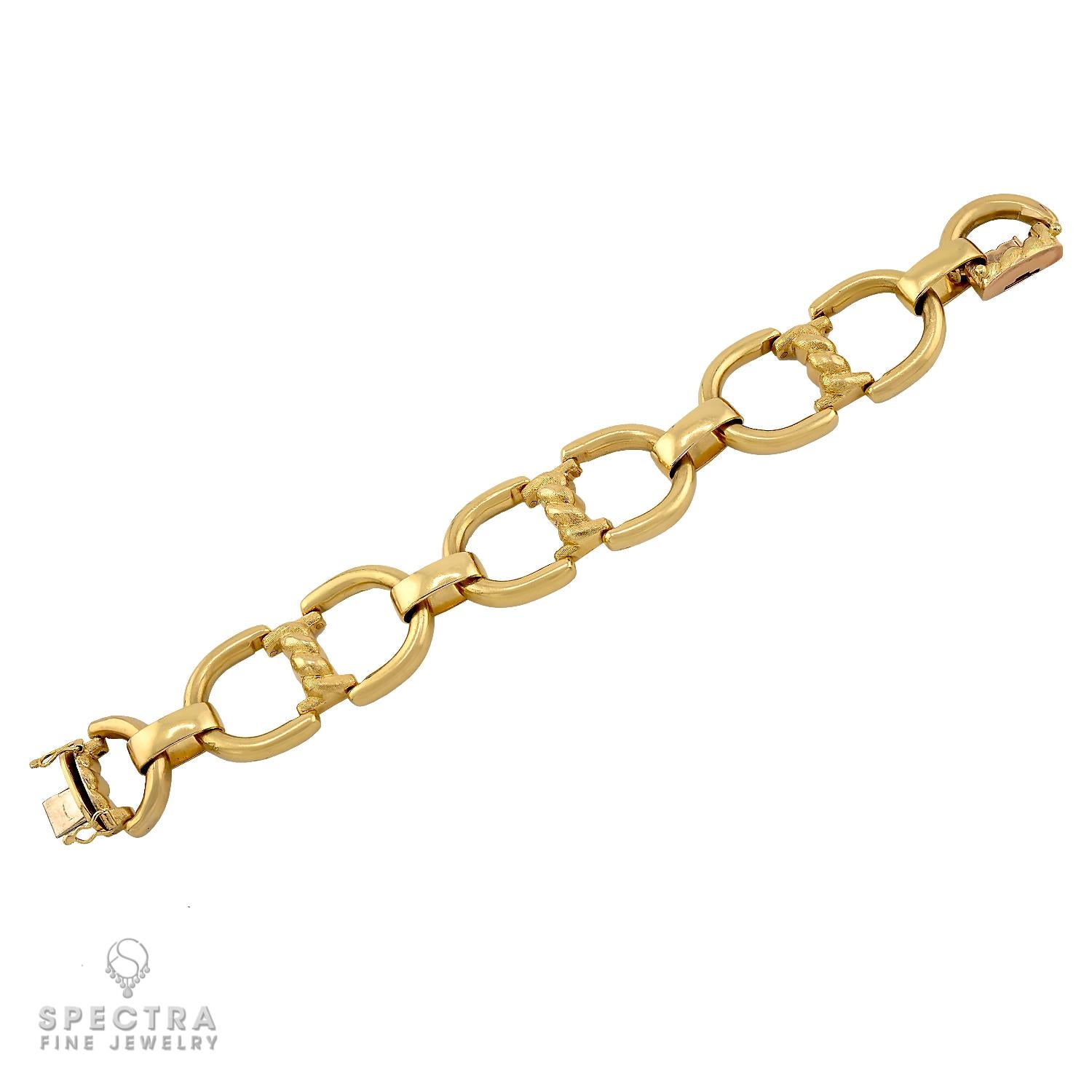Contemporain Bracelet à maillons en or jaune 18k 