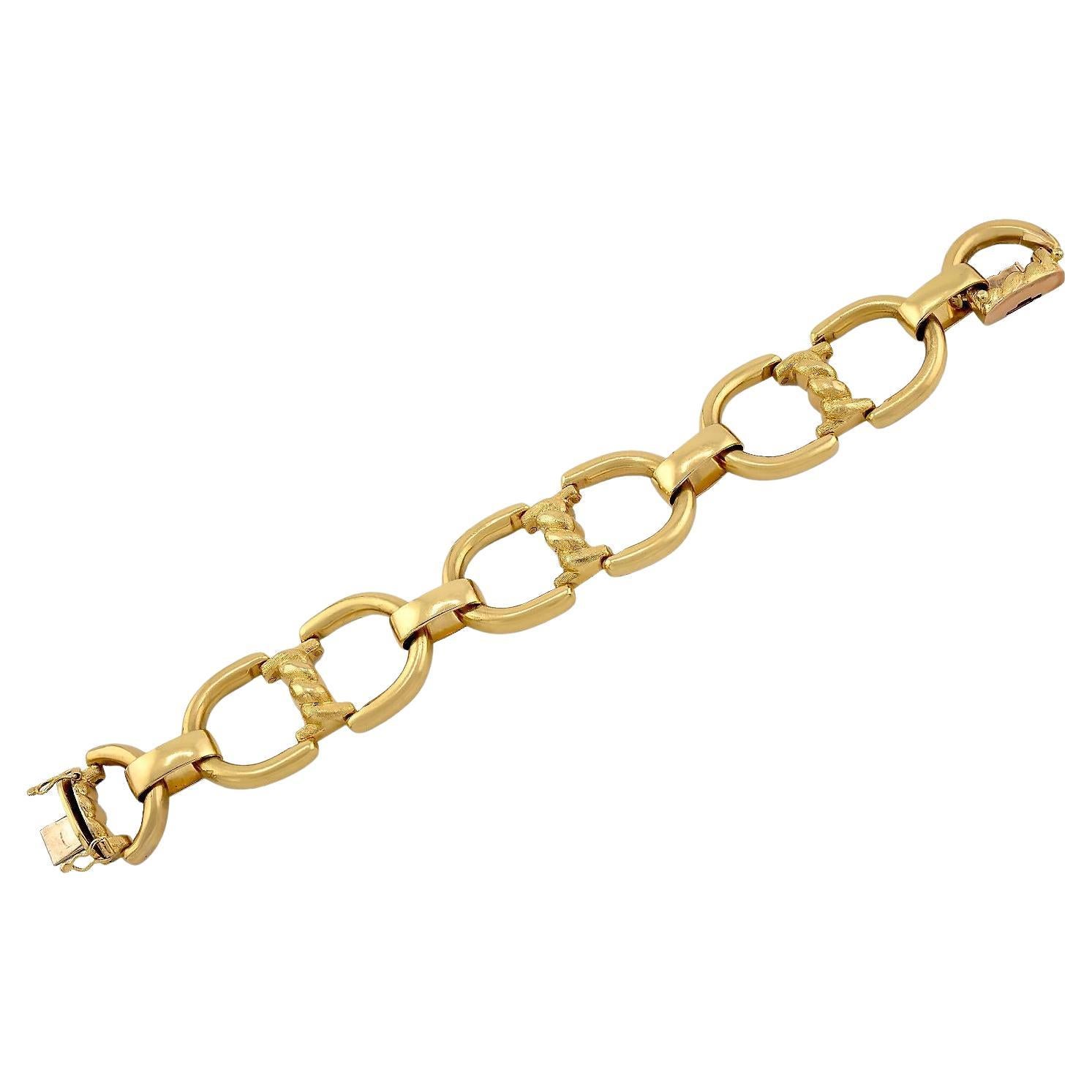 18k Yellow Gold Door Knocker Link Bracelet