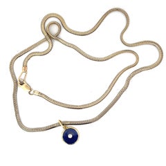 18k Yellow Gold "DOT" Pendant Guilloche Enamel Diamond