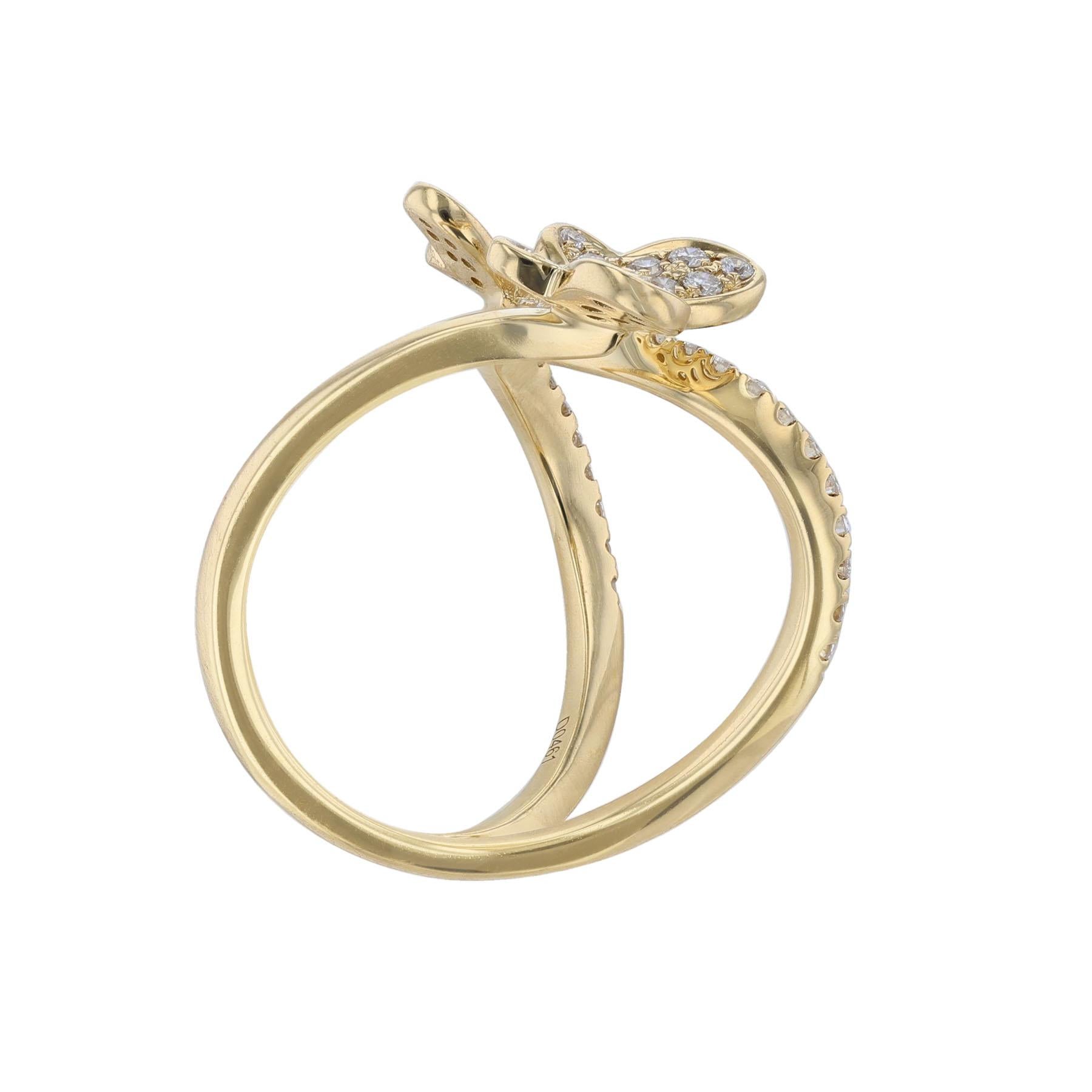pandora gold butterfly ring