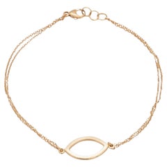 Bracciale a doppia catena in oro giallo 18K con charme Marquise