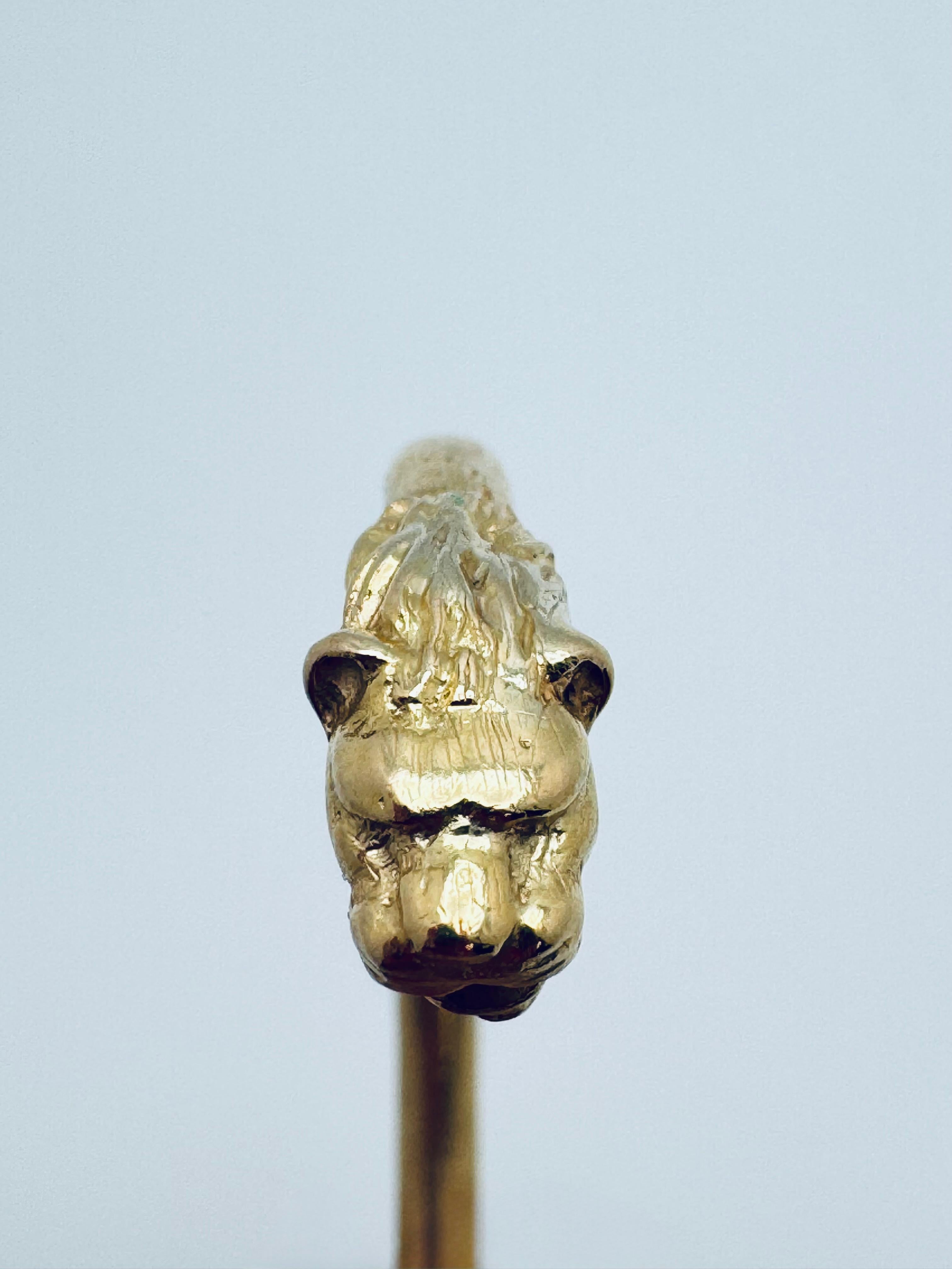 Doppelter Löwenkopf-Armreif aus 18K Gelbgold im Angebot 2