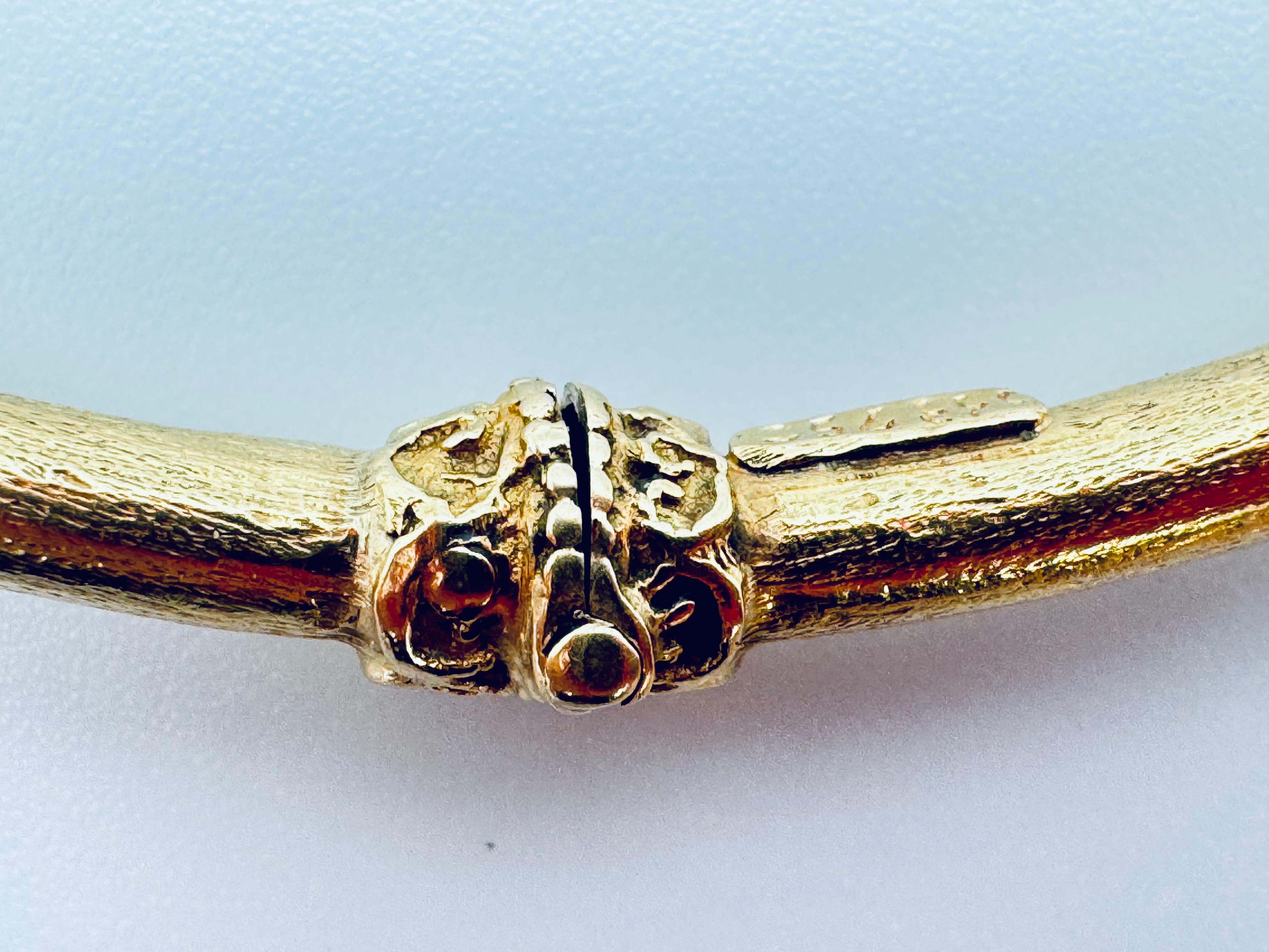 Doppelter Löwenkopf-Armreif aus 18K Gelbgold im Angebot 4