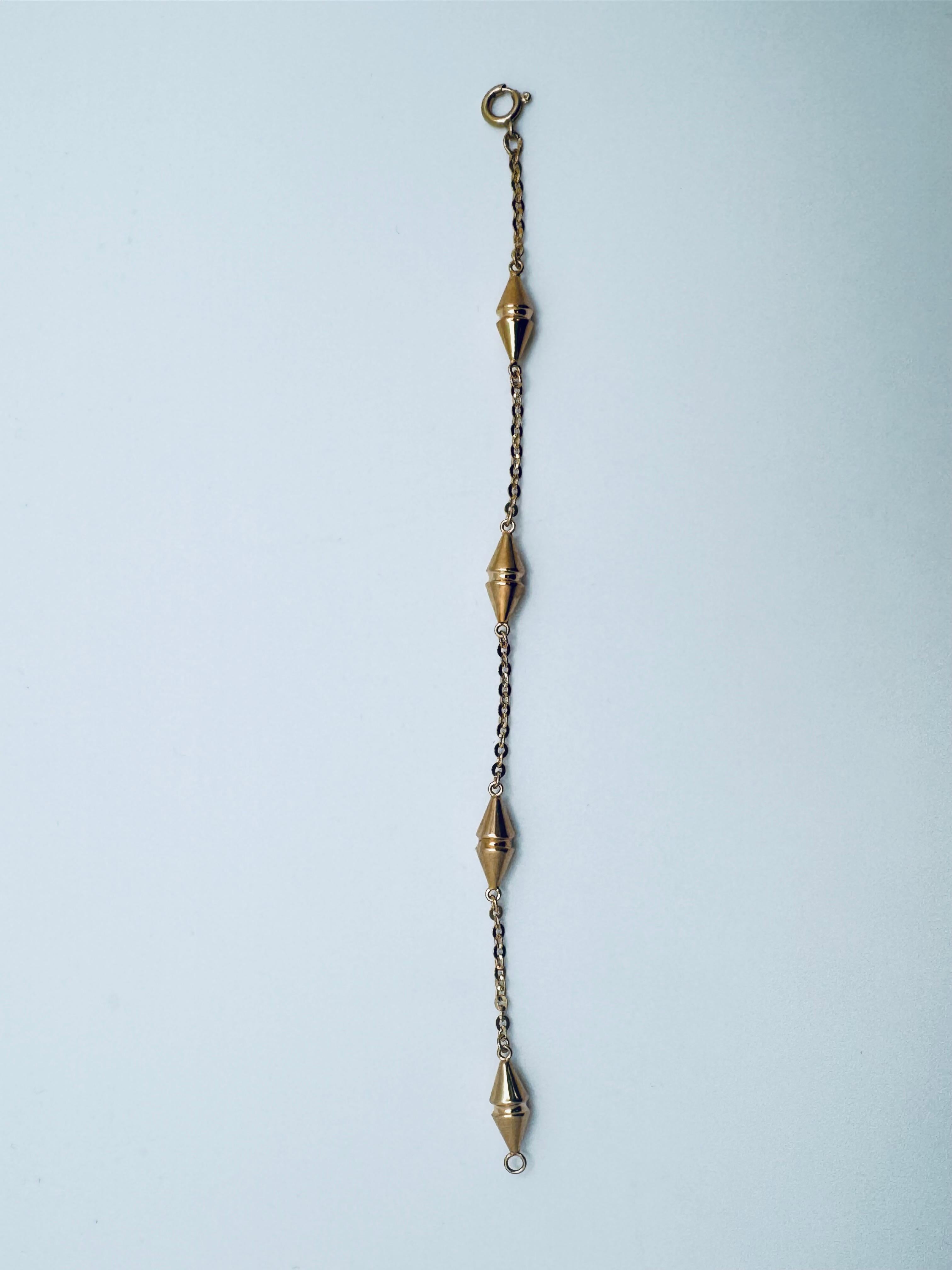 Pulsera de eslabones dobles en forma de Luti de oro amarillo de 18 quilates - 7 Pulgadas en Bueno estado para la venta en Palm Desert, CA