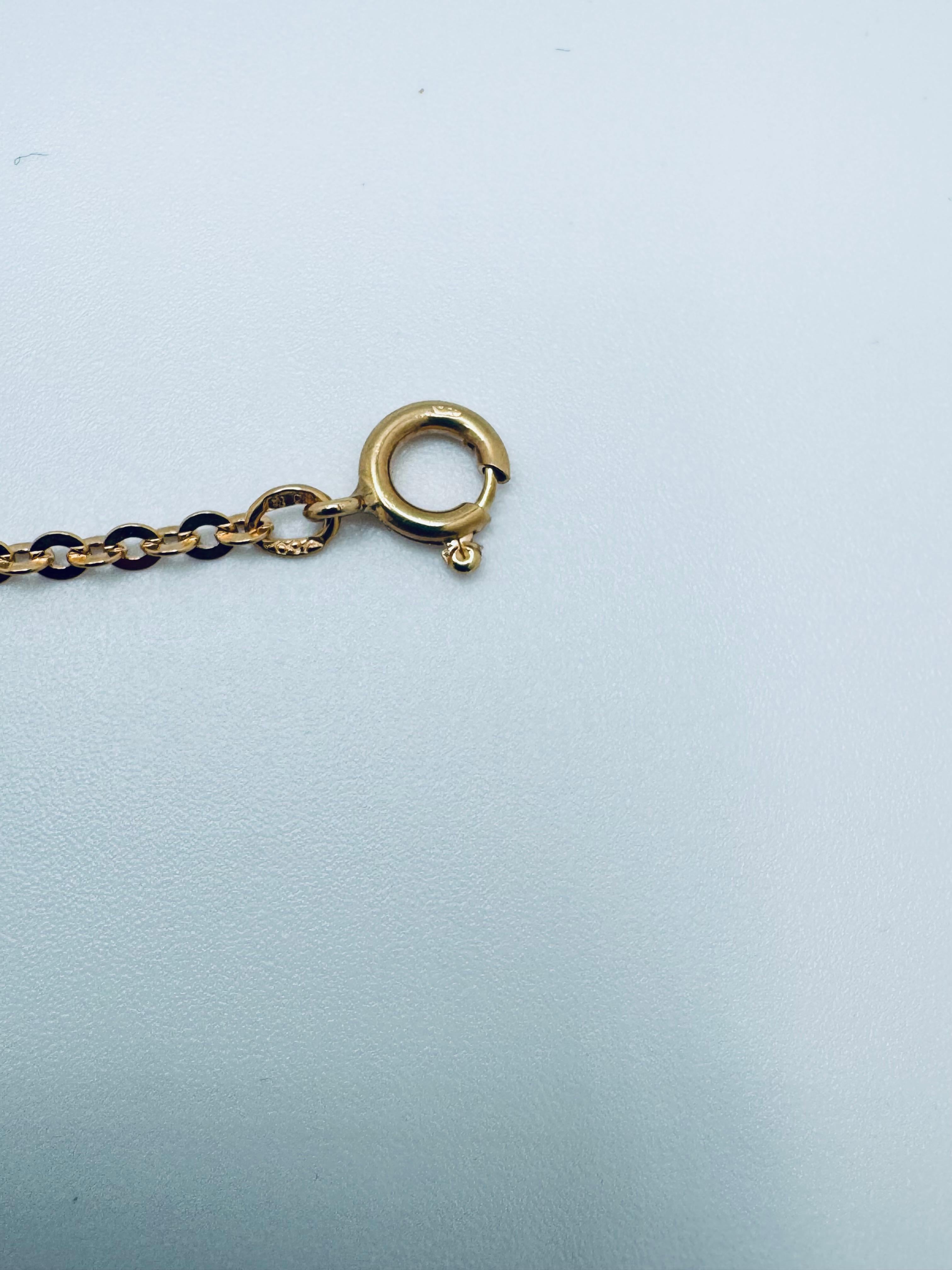 Femenino o masculino Pulsera de eslabones dobles en forma de Luti de oro amarillo de 18 quilates - 7 Pulgadas en venta