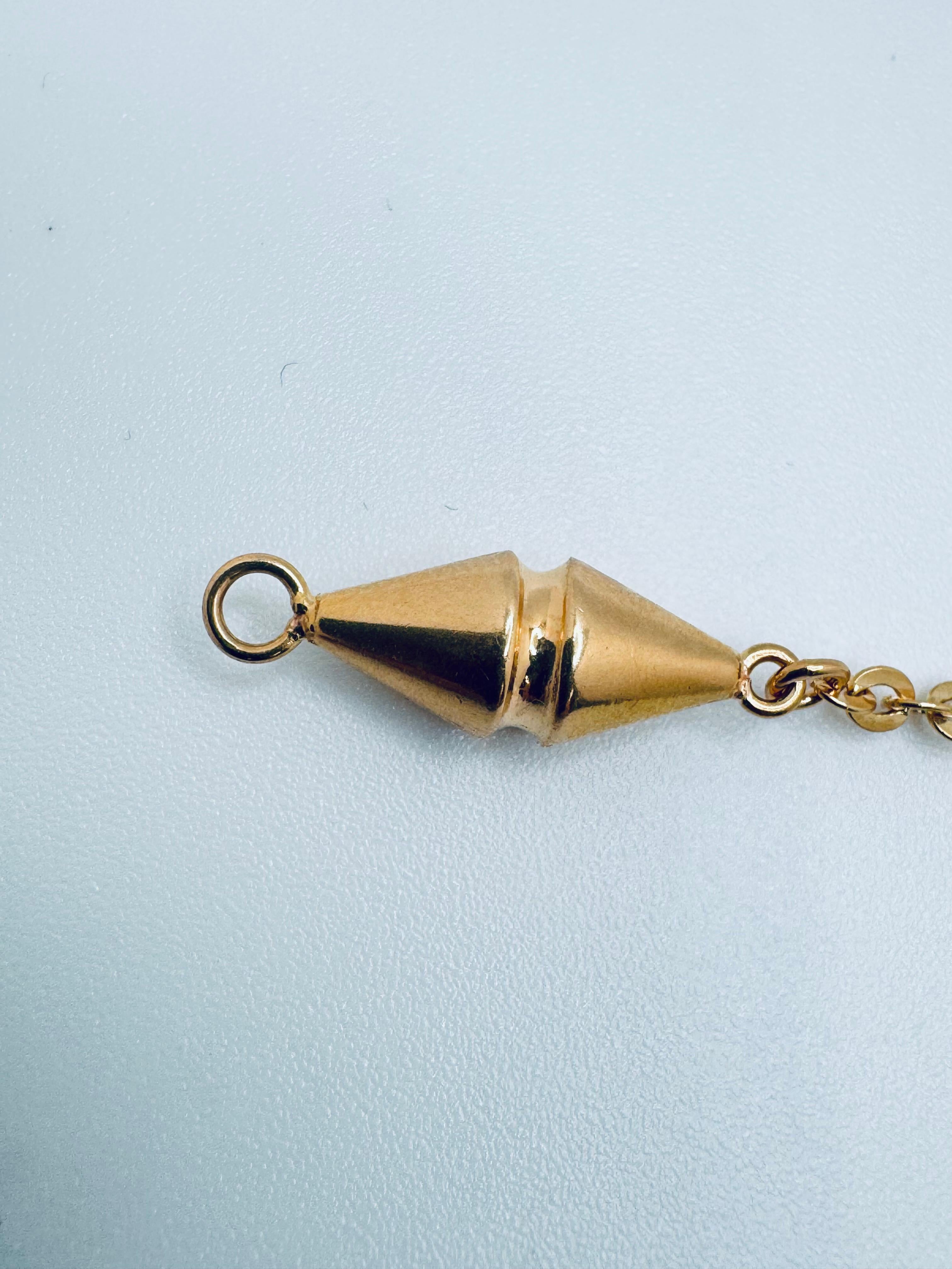 Pulsera de eslabones dobles en forma de Luti de oro amarillo de 18 quilates - 7 Pulgadas en venta 1