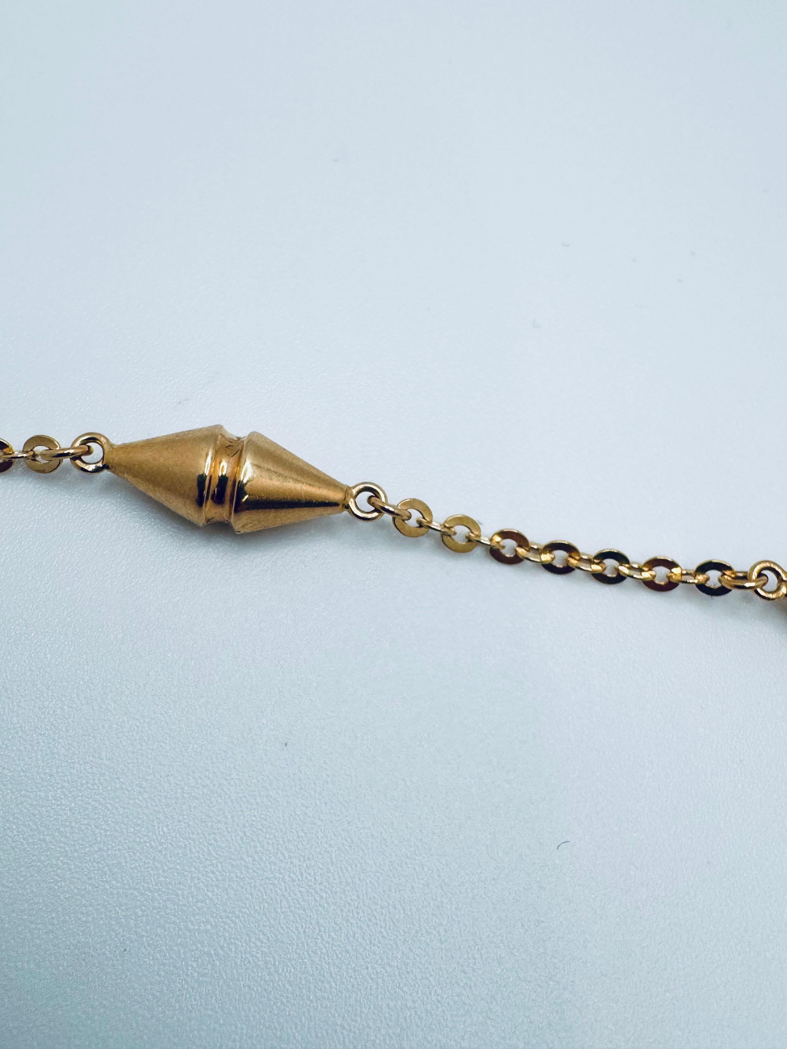 Pulsera de eslabones dobles en forma de Luti de oro amarillo de 18 quilates - 7 Pulgadas en venta 2