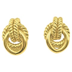 18k Yellow Gold Double Nautical Knot Earrings