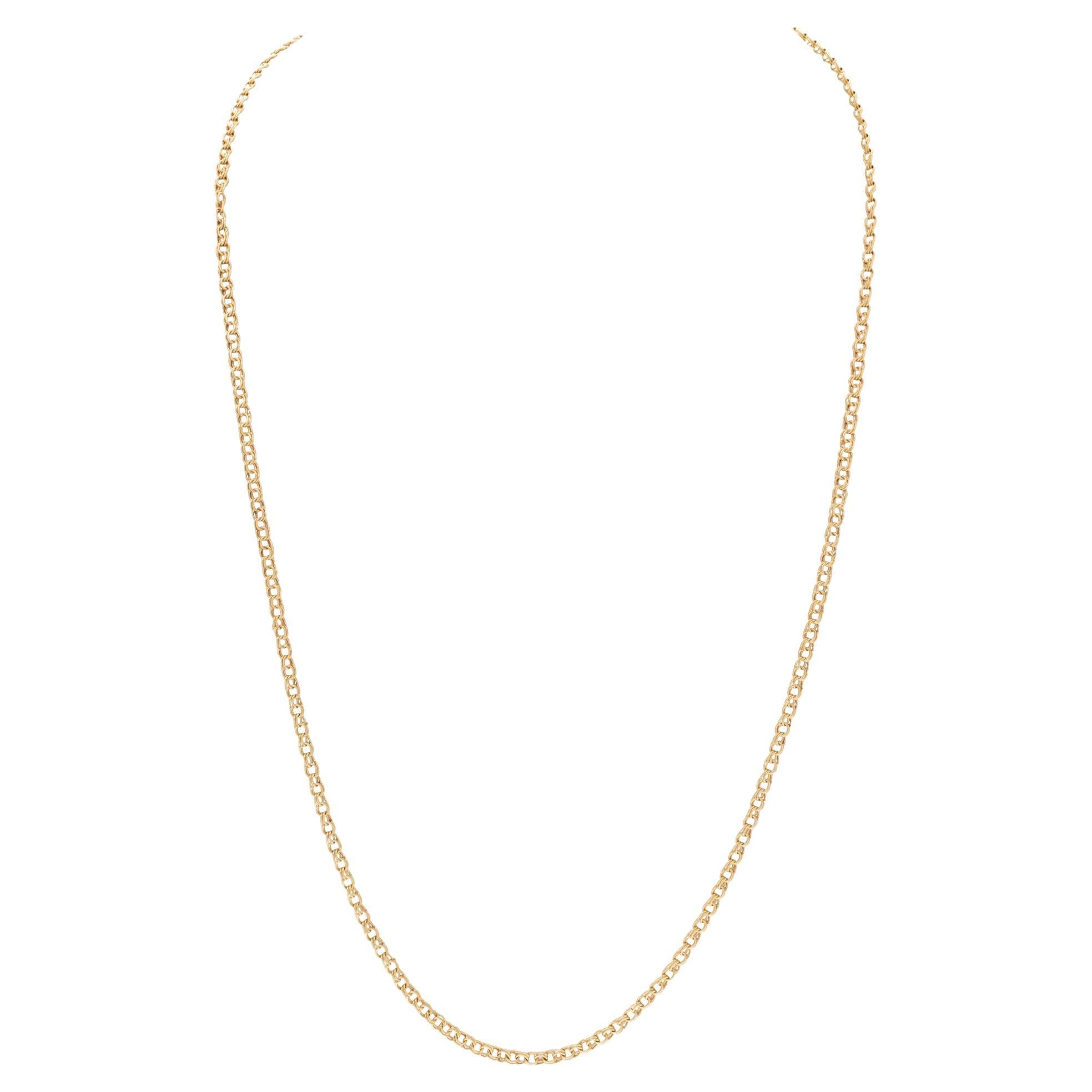 18k Yellow Gold Double Ring Chain