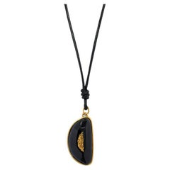 18k Yellow Gold Drusy Agate Necklace