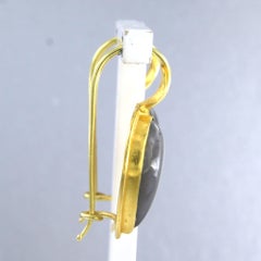 18k yellow gold earrings set with rutile quartz – 6.5 grams