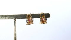 18 Karat Gelbgold Ohrringe mit 1,90 Karat natrlichem Rubin und Diamanten, IGI-zertifiziert