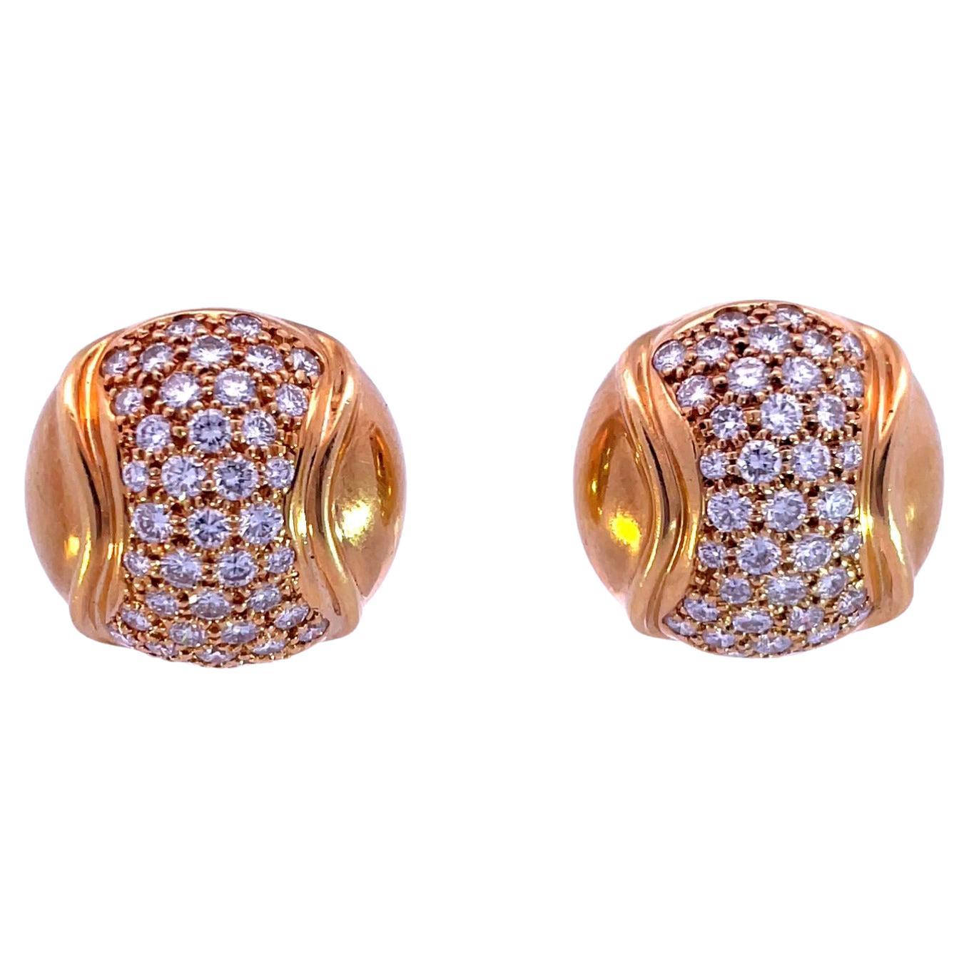 Pendientes de oro amarillo de 18 quilates con diamantes
