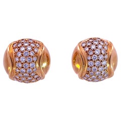 Boucles d'oreilles en or jaune 18K avec diamants