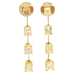 18K Yellow Gold Earrings with Fancy Yellow Diamonds